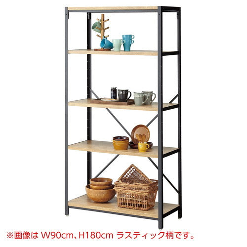 店舗用品店舗什器LアングルシェルフラックW120cmH135cm4段エクリュの商品画像