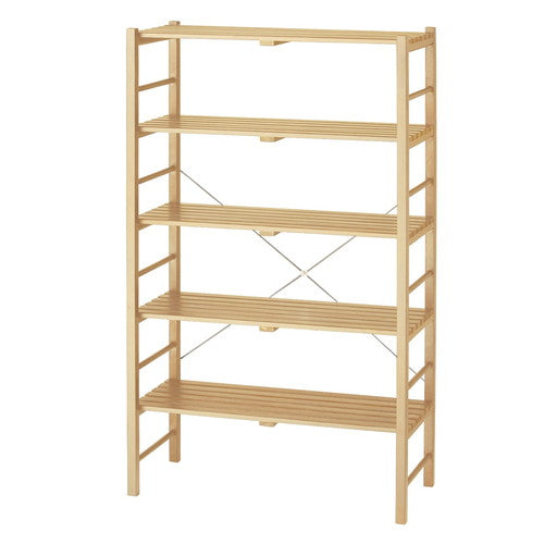 店舗用品店舗什器ウッドラックナチュラルW90cmH150cm5段の商品画像