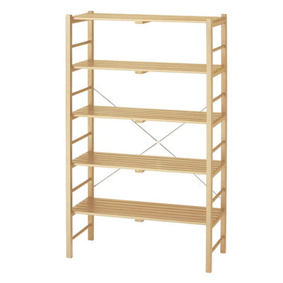 店舗用品店舗什器ウッドラックナチュラルW90cmH150cm5段の商品画像