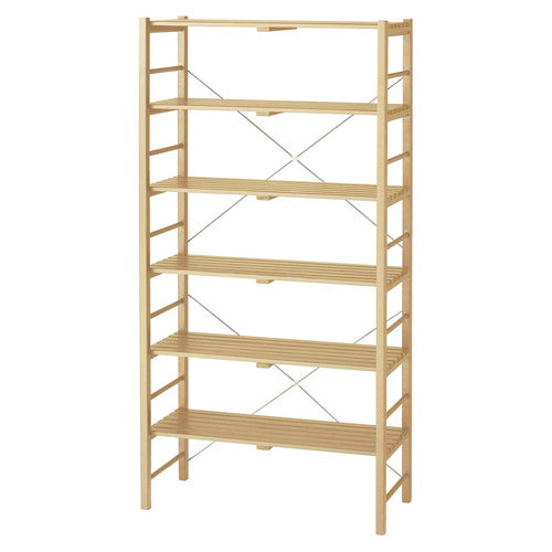 店舗用品店舗什器ウッドラックナチュラルW90cmH180cm6段の商品画像
