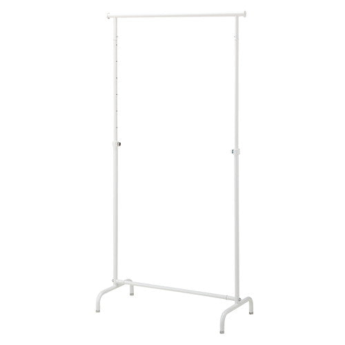 店舗用品店舗什器オーバーハングタイプハンガーラックW90cm丸パイプホワイトの商品画像