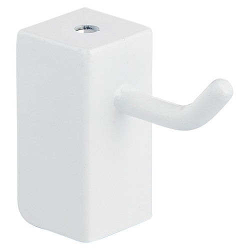 店舗用品店舗什器インハング角パイプ専用1点フックホワイトの商品画像