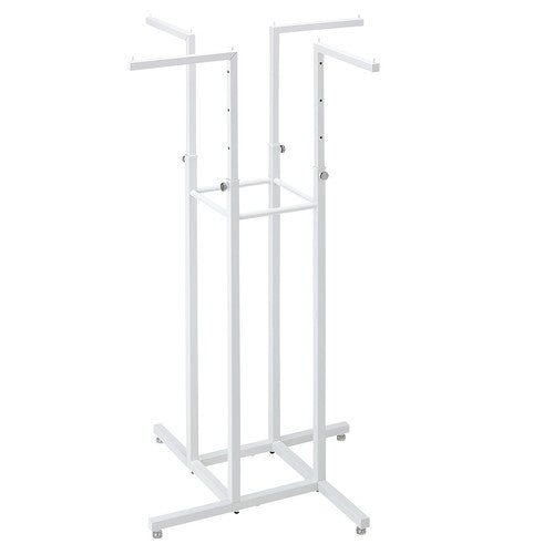店舗用品店舗什器4WAYハンガーラック角パイプホワイトの商品画像