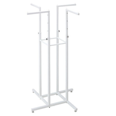 店舗用品店舗什器4WAYハンガーラック角パイプホワイトの商品画像