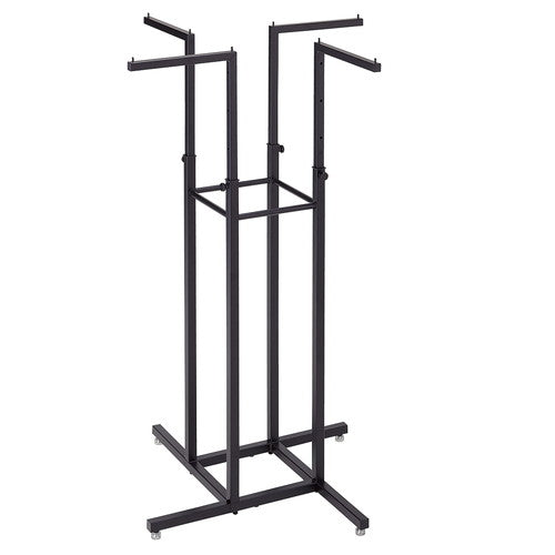 店舗用品店舗什器4WAYハンガーラック角パイプブラックの商品画像