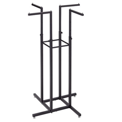 店舗用品店舗什器4WAYハンガーラック角パイプブラックの商品画像
