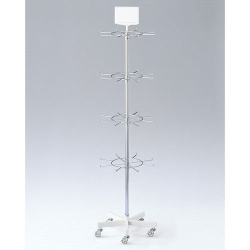 店舗用品店舗什器円型フック4段回転小物掛けホワイトの商品画像