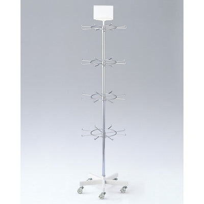 店舗用品店舗什器円型フック4段回転小物掛けホワイトの商品画像