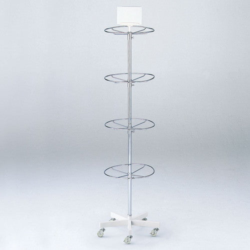 店舗用品店舗什器円型4段回転小物掛けホワイトの商品画像