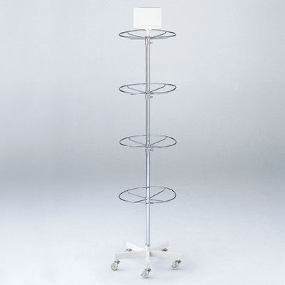 店舗用品店舗什器円型4段回転小物掛けホワイトの商品画像