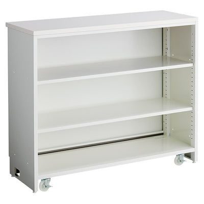 店舗用品店舗什器スチール製キャスター付きスリムカウンター棚板タイプW120cmの商品画像