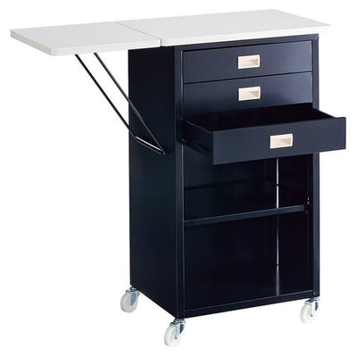 店舗用品店舗什器スチール製作業台可動棚付き黒の商品画像