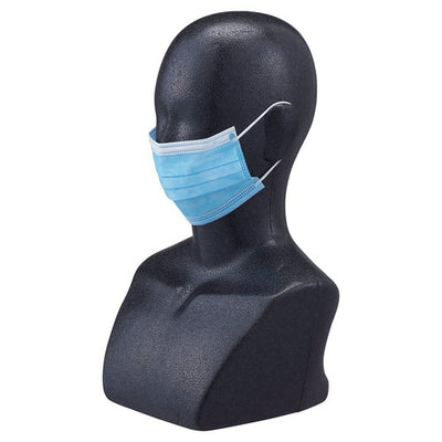 店舗用品演出用品卓上胸付きマネキンヘッド顔有り黒の商品画像