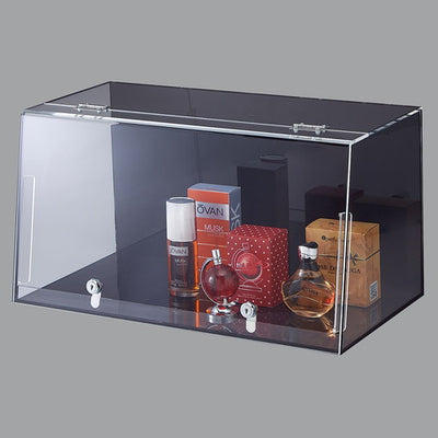 店舗用品演出用品ショーケースボックス(鍵付き)W57cm背面・底板黒の商品画像