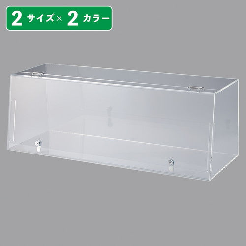 店舗用品演出用品ショーケースボックス(鍵付き)W87cm背面・底板黒の商品画像