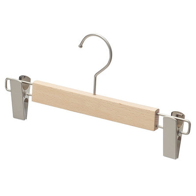 店舗用品ディスプレイ用品木製ボトムハンガー(ブナ材)木地外型クリップ付きの商品画像