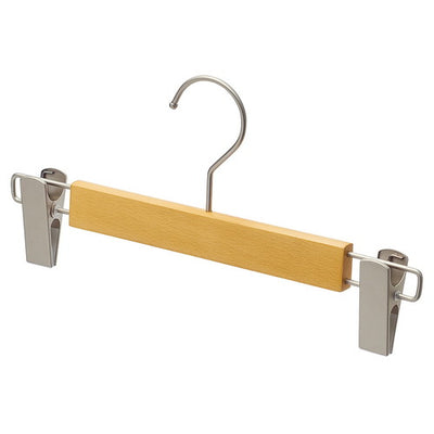 店舗用品ディスプレイ用品木製ボトムハンガー(ブナ材)ナチュラル外型クリップ付きの商品画像