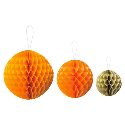 店舗用品販促用品ハニカムボールオレンジの商品画像