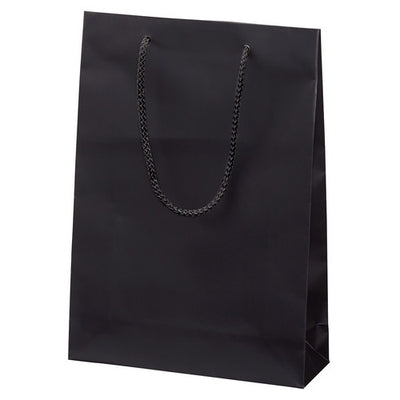 店舗用品ラッピング用品マット貼り紙袋黒22.5×8×32cmの商品画像