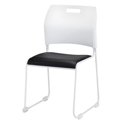店舗用品店舗運営用品スタッキングチェアホワイトシェルブラックの商品画像