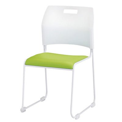 店舗用品店舗運営用品スタッキングチェアホワイトシェルグリーンの商品画像