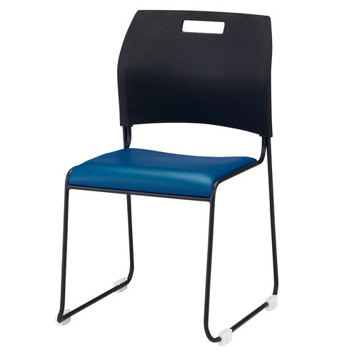 店舗用品店舗運営用品スタッキングチェアブラックシェルブルーの商品画像