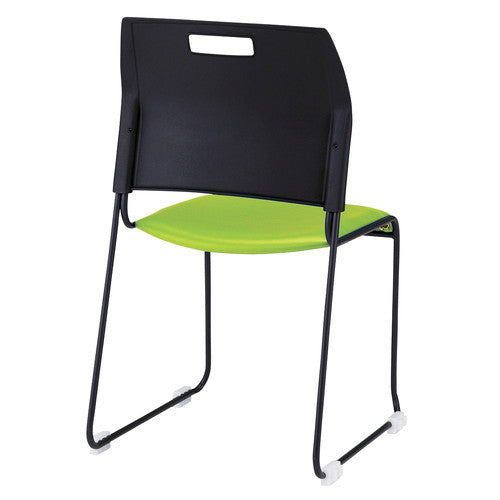 店舗用品店舗運営用品スタッキングチェアブラックシェルグリーンの商品画像