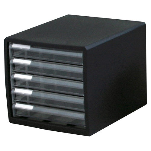 店舗用品店舗運営用品レターケース浅5段ブラックの商品画像