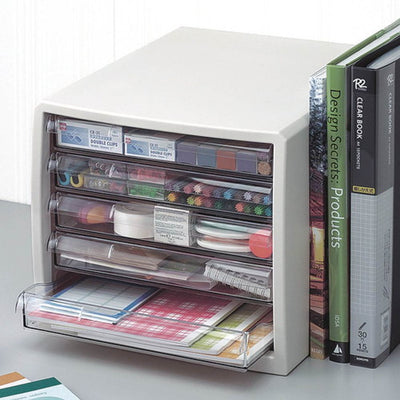 店舗用品店舗運営用品レターケース浅5段ホワイトの商品画像