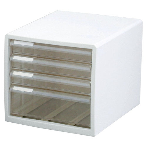 店舗用品店舗運営用品レターケース浅3段深1段ホワイトの商品画像