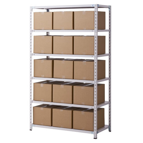 店舗用品店舗運営用品軽量セミボルトレスラック150kg/段ホワイトグレーW120cm6段(H210cm)D60cmの商品画像