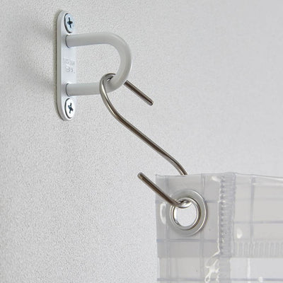 店舗用品店舗運営用品ネット用オプション白アイプレートロング小の商品画像