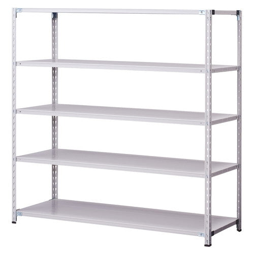 店舗用品店舗運営用品軽量セミボルトレスラック150kg/段ホワイトグレーW180cm5段(H180cm)D60cmの商品画像