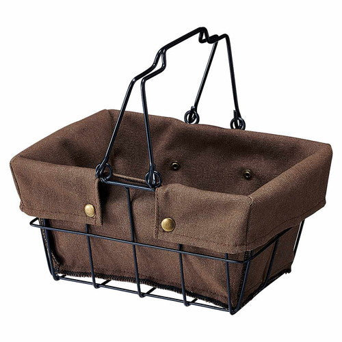 店舗用品店舗運営用品ワイヤーファブリックバスケットSSアイボリーの商品画像