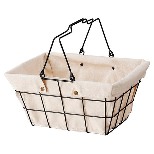 店舗用品店舗運営用品ワイヤーファブリックバスケットSアイボリーの商品画像