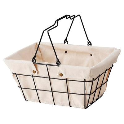 店舗用品店舗運営用品ワイヤーファブリックバスケットSアイボリーの商品画像