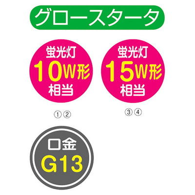 店舗用品照明オーム電機LED直管ランプグロースタータ形(屋内外兼用)10W形・15W形相当10W形昼光色の商品画像