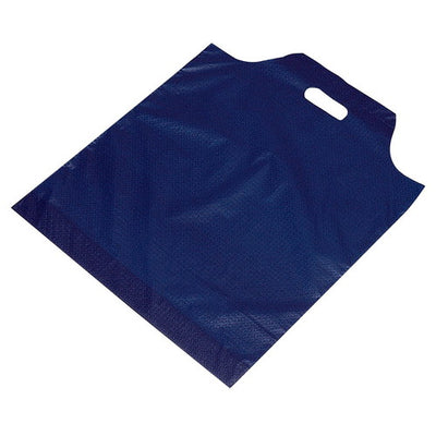 店舗用品ラッピング用品持ち手付きポリ袋無地紺25×33×底マチ8cmの商品画像