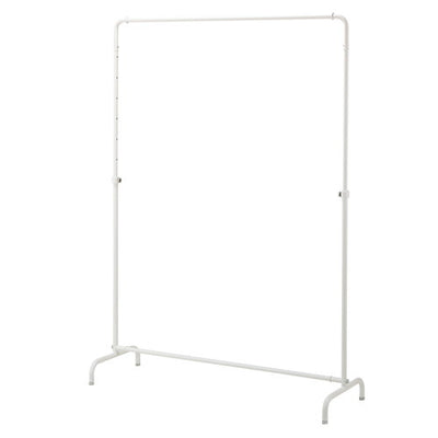 店舗用品店舗什器インハングタイプハンガーラックW120cm丸パイプホワイトの商品画像