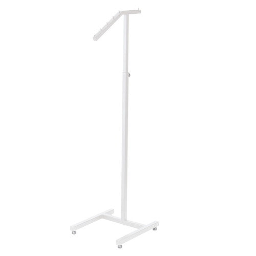 店舗用品店舗什器傾斜ハンガーラック角パイプ白の商品画像