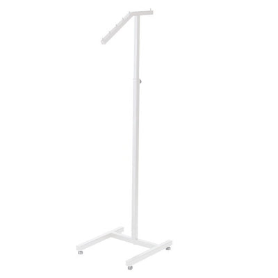 店舗用品店舗什器傾斜ハンガーラック角パイプ白の商品画像