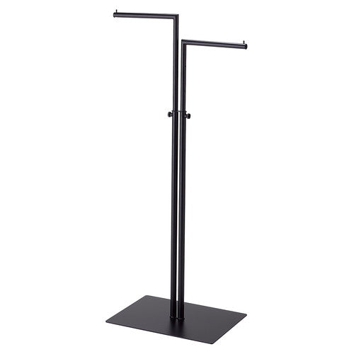 店舗用品店舗什器2WAYハンガー(丸パイプ)直角黒の商品画像