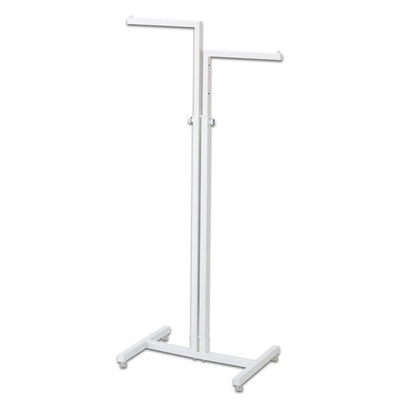 店舗用品店舗什器2WAYハンガー(角パイプ)直角白の商品画像