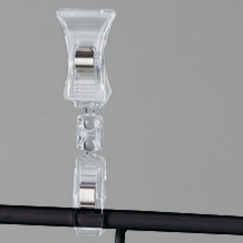 店舗用品システム什器欄干用ポップカード差し小クリップ【10個】の商品画像