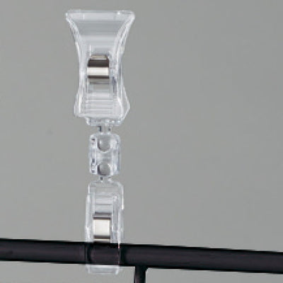 店舗用品システム什器欄干用ポップカード差し小クリップ【10個】の商品画像
