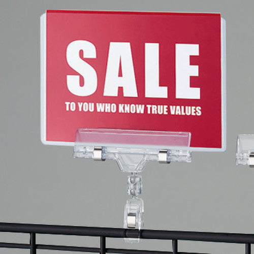 店舗用品システム什器欄干用ポップカード差しワイドクリップ【10個】の商品画像