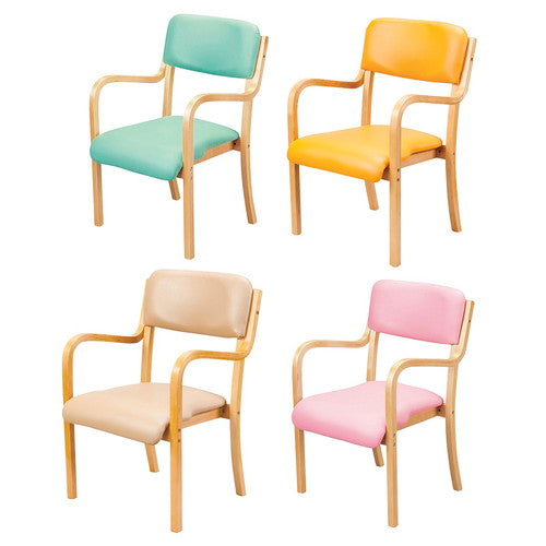 店舗用品店舗運営用品木製アームスタッキングチェア完成品ライトグリーンの商品画像