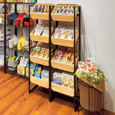 店舗用品店舗什器ボックスフレーム陳列什器ボックス4段の商品画像