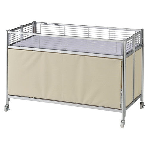 店舗用品店舗什器中折れワゴンクロームフレームW120cmアイボリーテントの商品画像