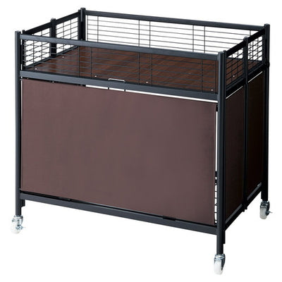 店舗用品店舗什器中折れワゴンブラックフレームW90cmブラウンテントの商品画像